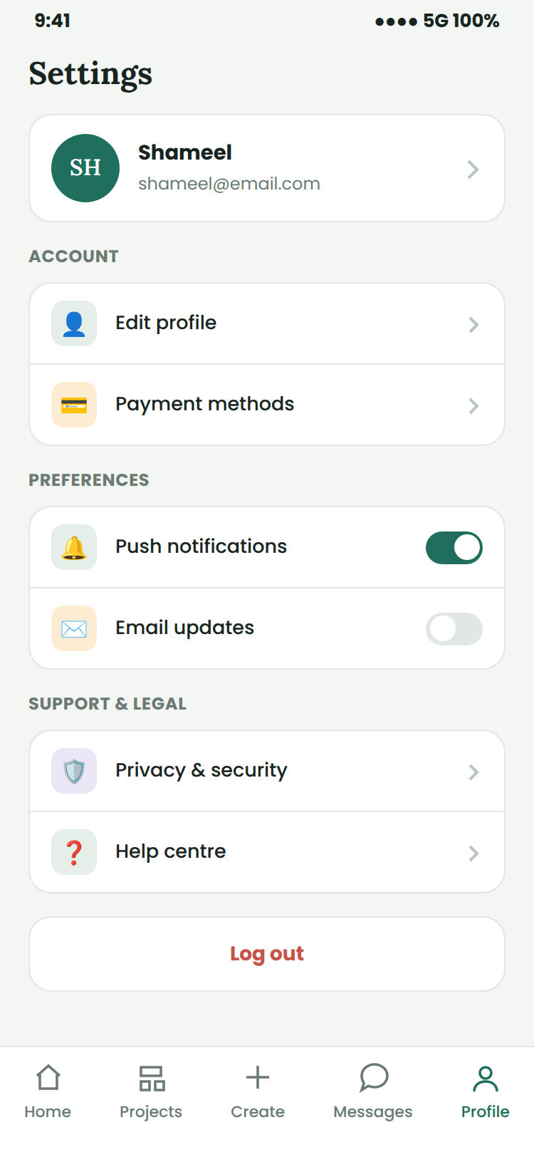 HOPE — Settings